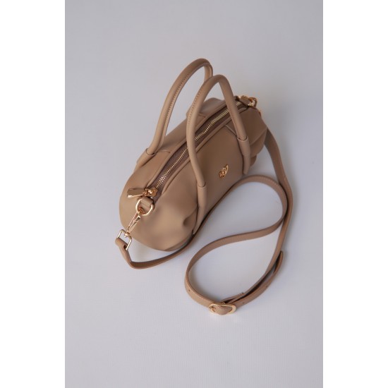 Елегантна бежева сумка через плече