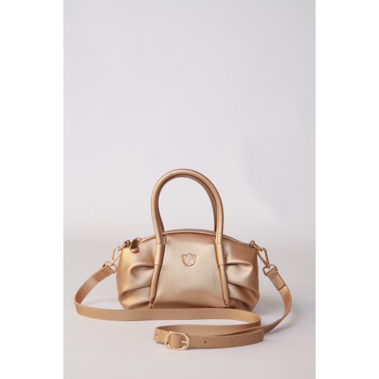 Елегантна золотиста сумка через плече