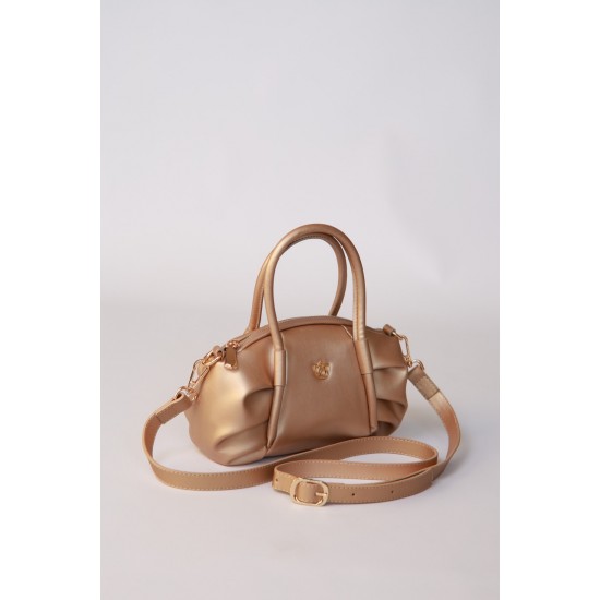 Елегантна золотиста сумка через плече