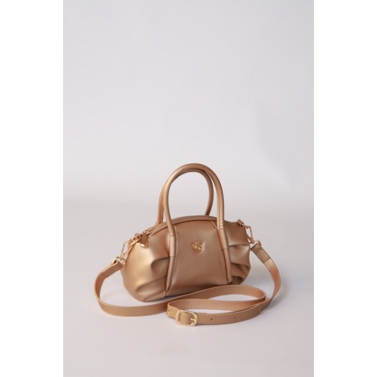 Елегантна золотиста сумка через плече