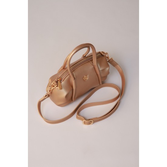 Елегантна золотиста сумка через плече