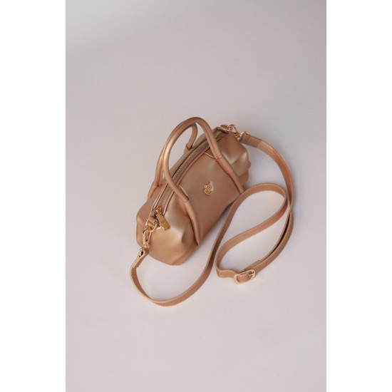 Елегантна золотиста сумка через плече