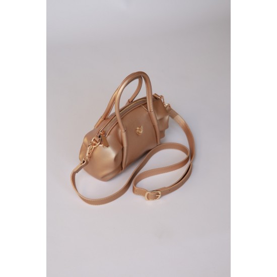 Елегантна золотиста сумка через плече