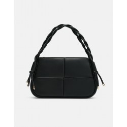 Сумка чорна із плетеною ручкою,універсальний варіант