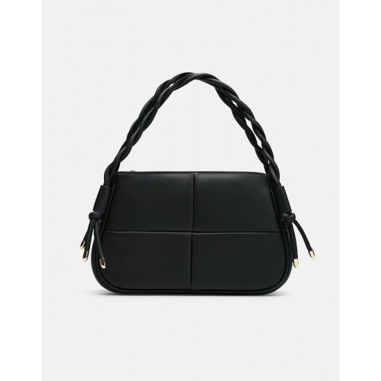 Сумка чорна із плетеною ручкою,універсальний варіант