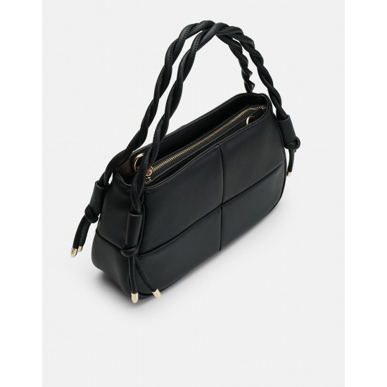 Сумка чорна із плетеною ручкою,універсальний варіант