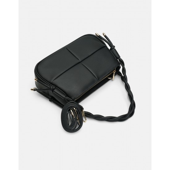 Сумка чорна із плетеною ручкою,універсальний варіант