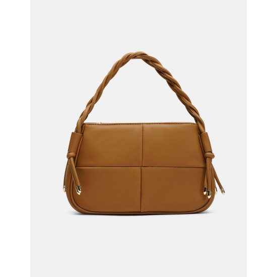 Сумка коричнева із плетеною ручкою,універсальний варіант