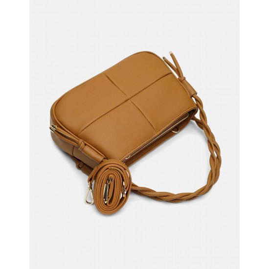 Сумка коричнева із плетеною ручкою,універсальний варіант